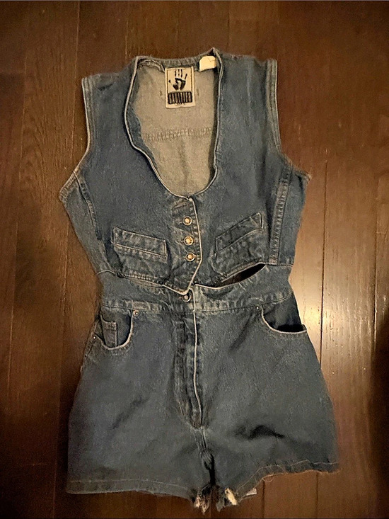 Jean Paul Gaultier Pants - Vintage Jean Paul Gaultier Jeans denim romper Denim Romper in Blue
